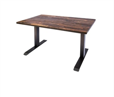 Veneer Old Elm Ntoo Tawv Dining Rooj Sab saum toj