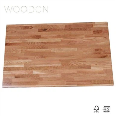 Dawb Oak Ntoo Butcher Block Dining Rooj Sab saum toj