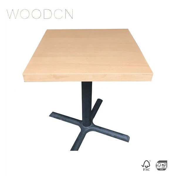 Beech Wood Veneer Dining Table For Restaurant